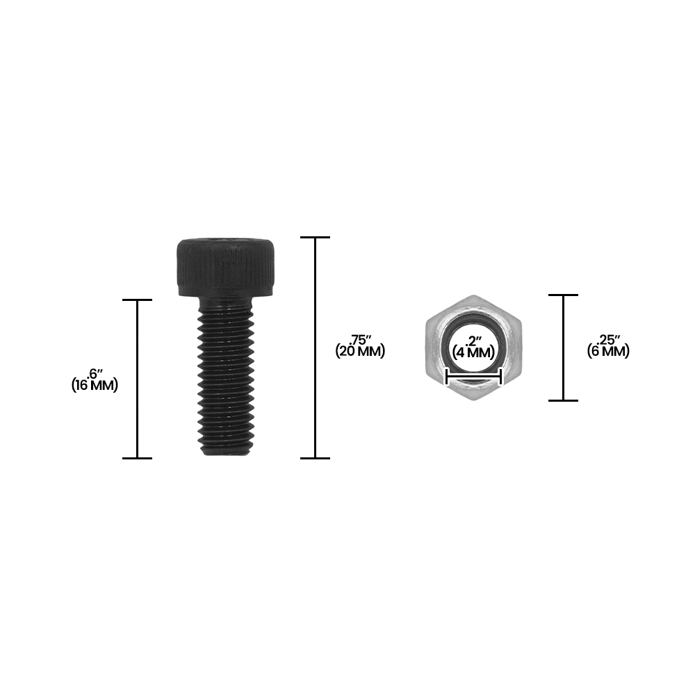 MB411 Replacement Handle Screws for La Buena Loppers (Set of 4), Black/Silver
