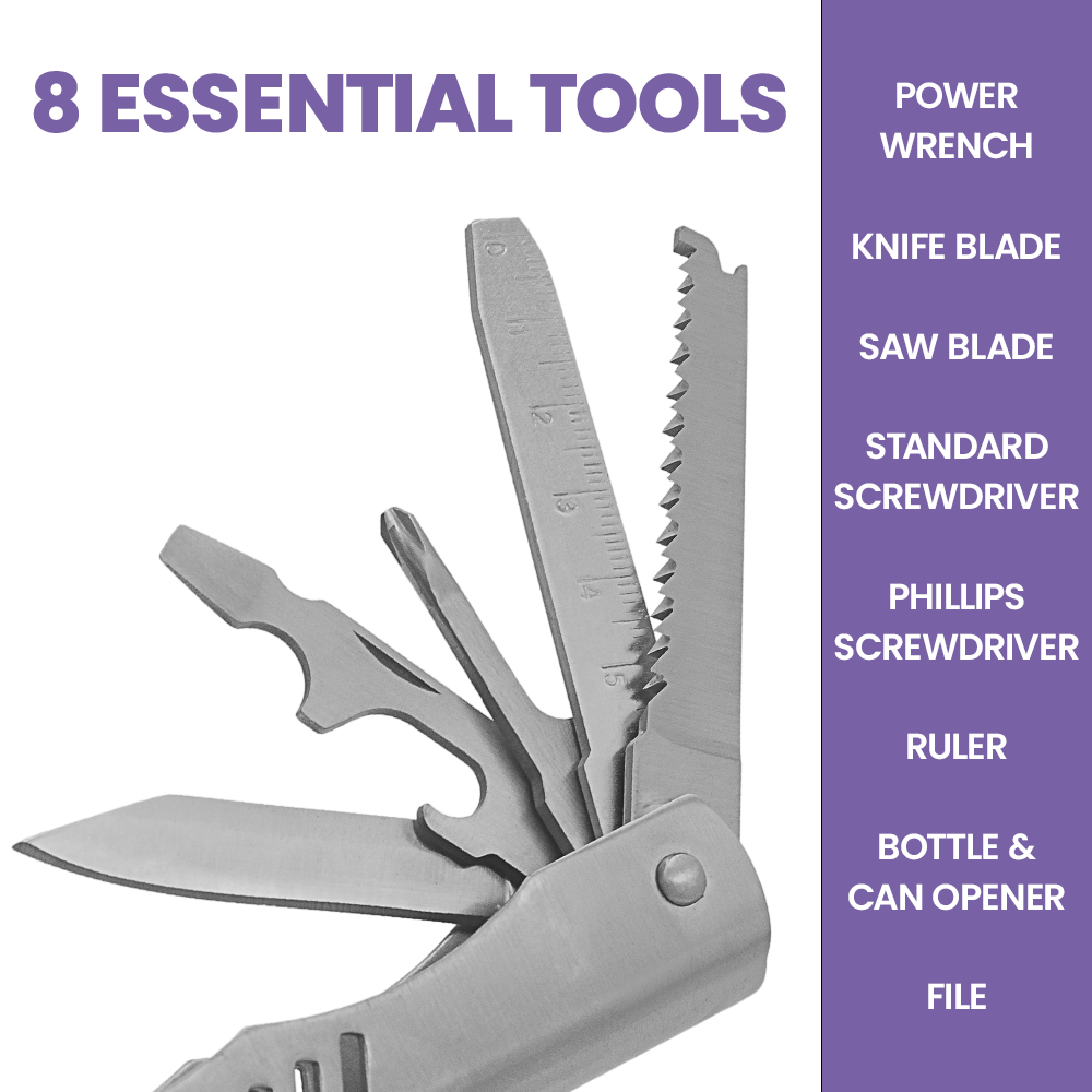 Zenport MFT106 8-Function Wrench Multi-Tool w/ Carrying Case, Silver