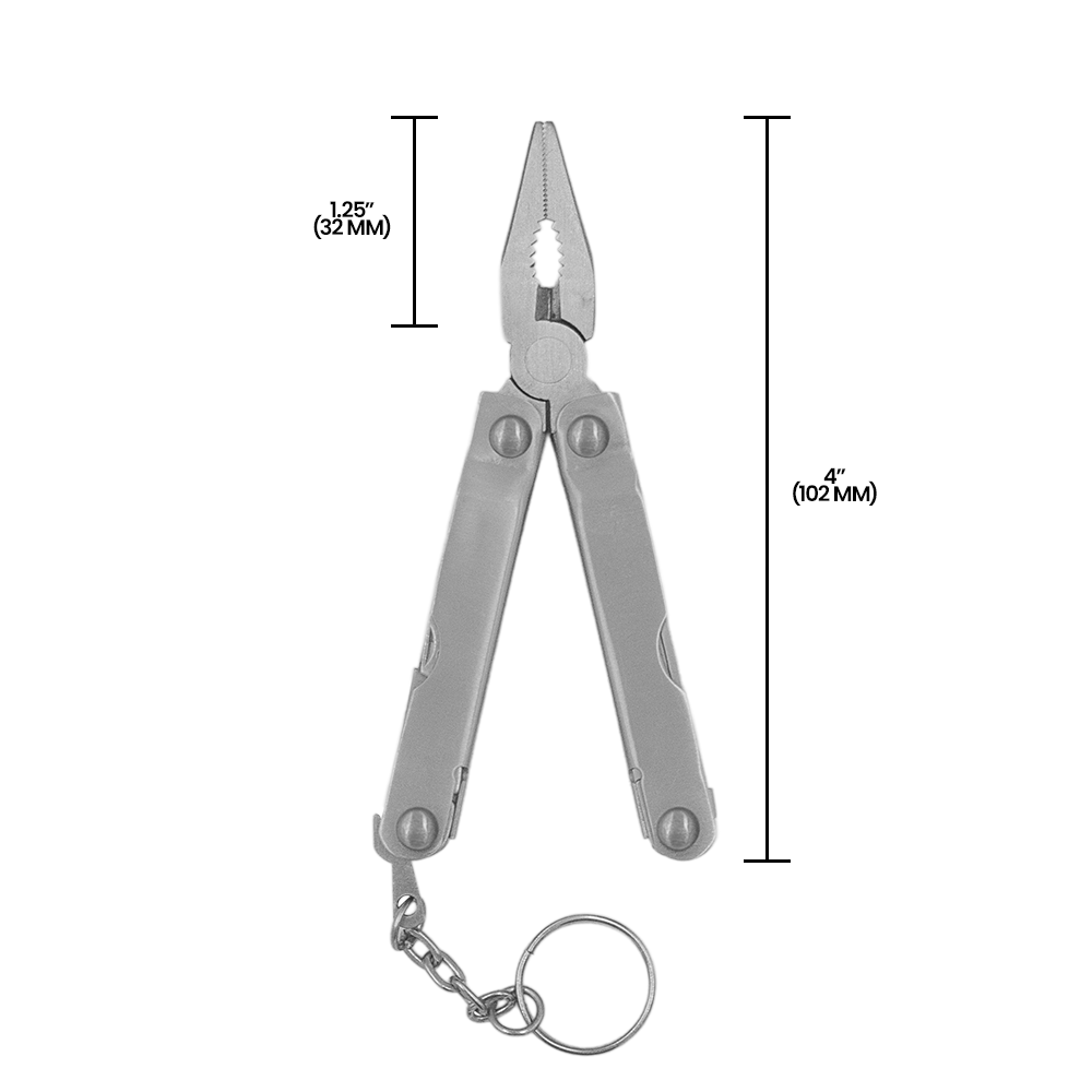 Zenport MFT27 Mini 12-Function Multi-Tool w/ Case, Silver