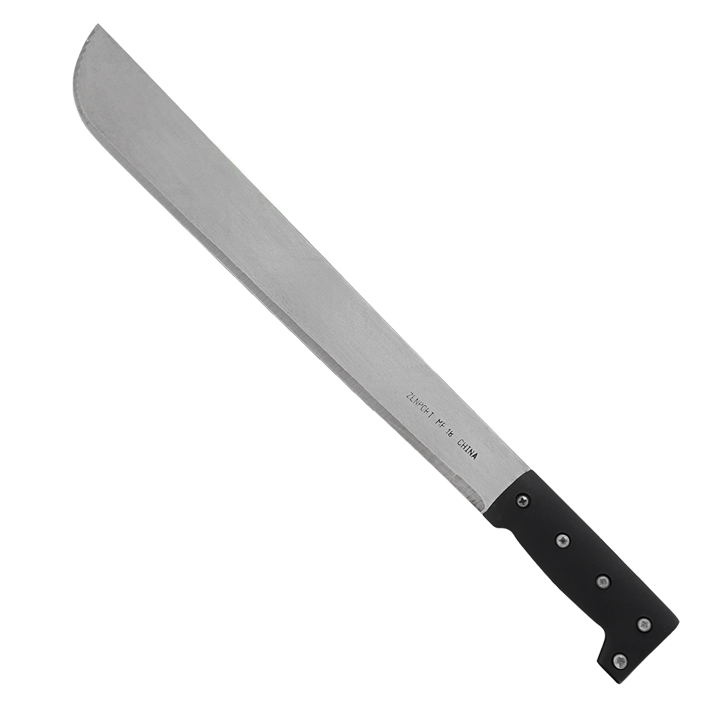 Zenport MP18 Machete with Sheath, 18 Inch Carbon Steel Blades, Silver/Black
