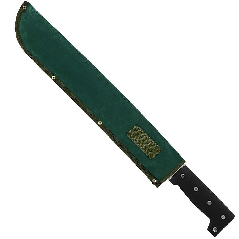 Machete Zenport MP18 con funda, hojas de acero al carbono de 18 pulgadas, color plateado/negro