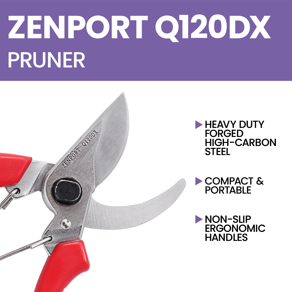 Zenport Q120DX Precision Pocket Secateur, 8-Inch, 2.5 Inch Blades, Red