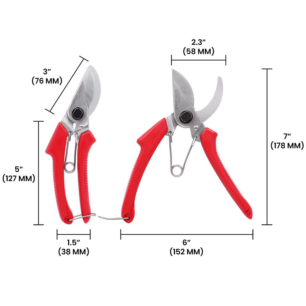 Zenport Q120DX Precision Pocket Secateur, 8-Inch, 2.5 Inch Blades, Red