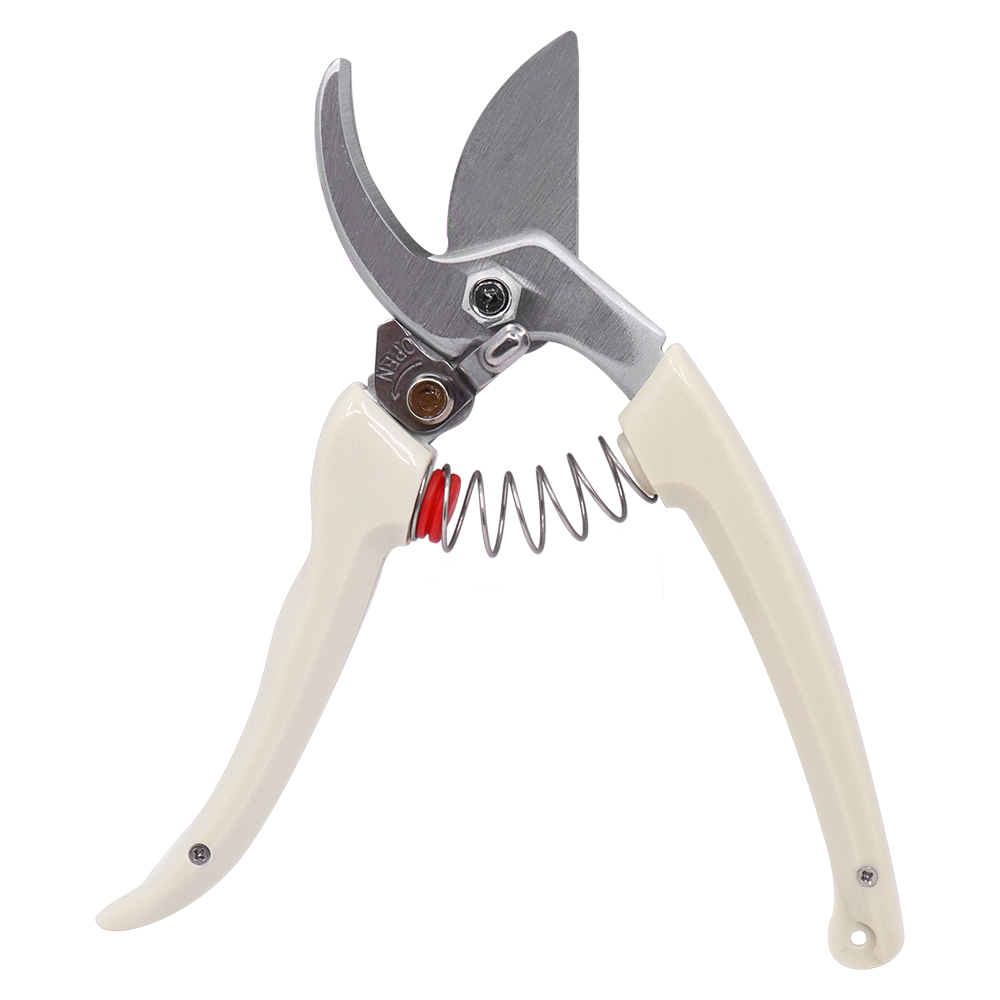 Podadora de bypass estilo japonés Zenport Q130DX de 8,5 pulgadas, corte de 0,5 pulgadas, hojas de 2 pulgadas, color crema