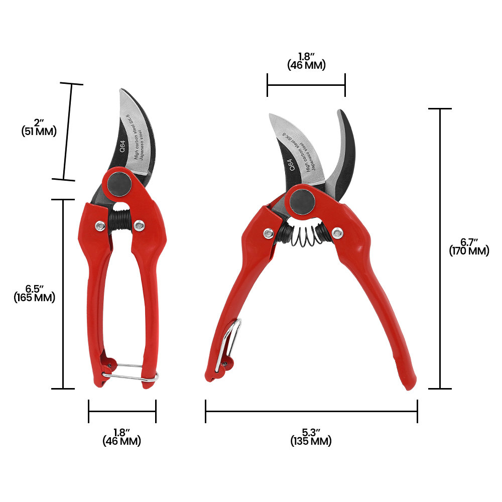 Zenport Q64 Heavy Duty Professional Pruner, 7-Inch, Red