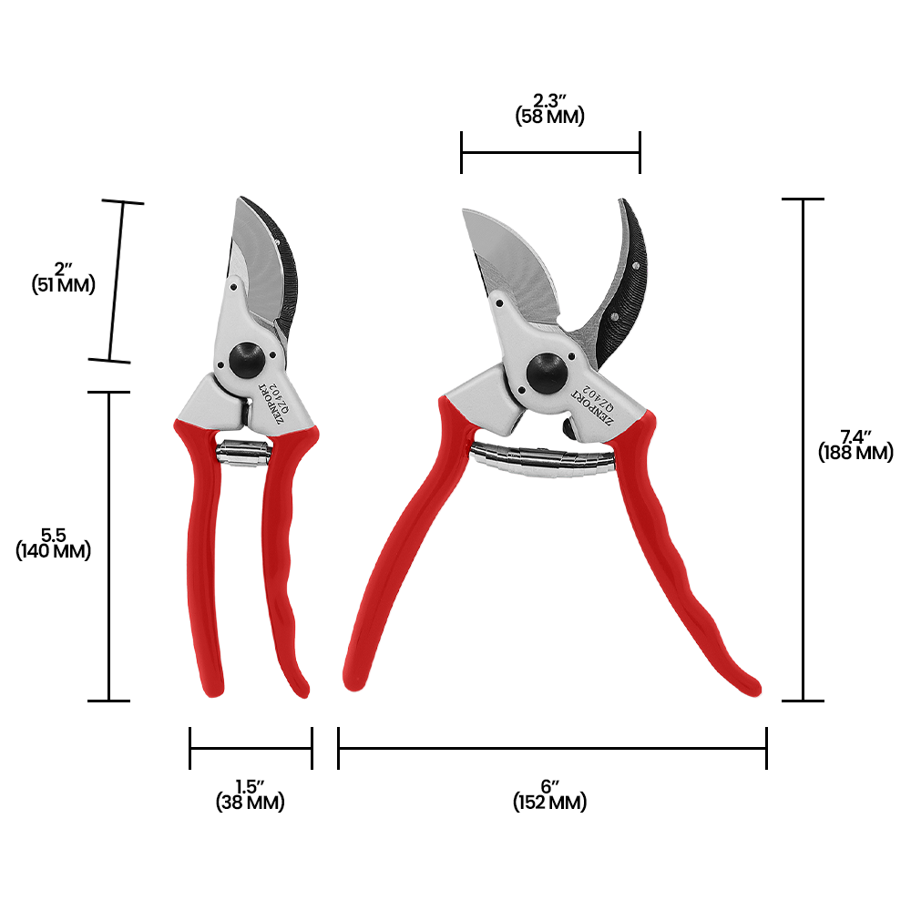 Zenport QZ402 Classic Professional Pruner, 8.5-Inch, Red