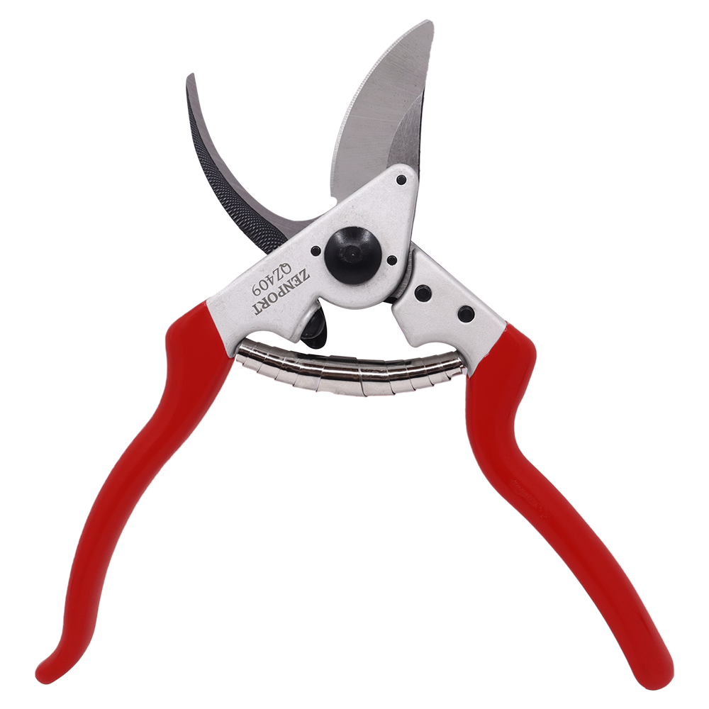 Tijeras de podar profesionales Zenport QZ409 para zurdos, hojas de 2 pulgadas, color rojo