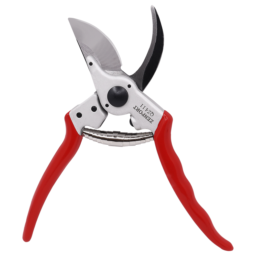Podadora de bypass profesional Zenport QZ411, 8,25 pulgadas, corte de 1 pulgada, hojas de 2 pulgadas, color rojo