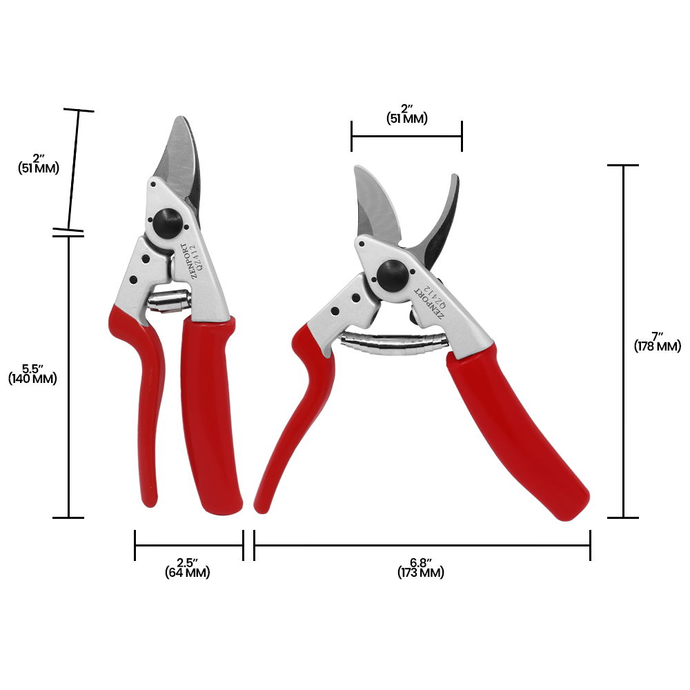 Zenport QZ412 Small Rotating Professional Pruner, 1.5 Inch Blades, Red