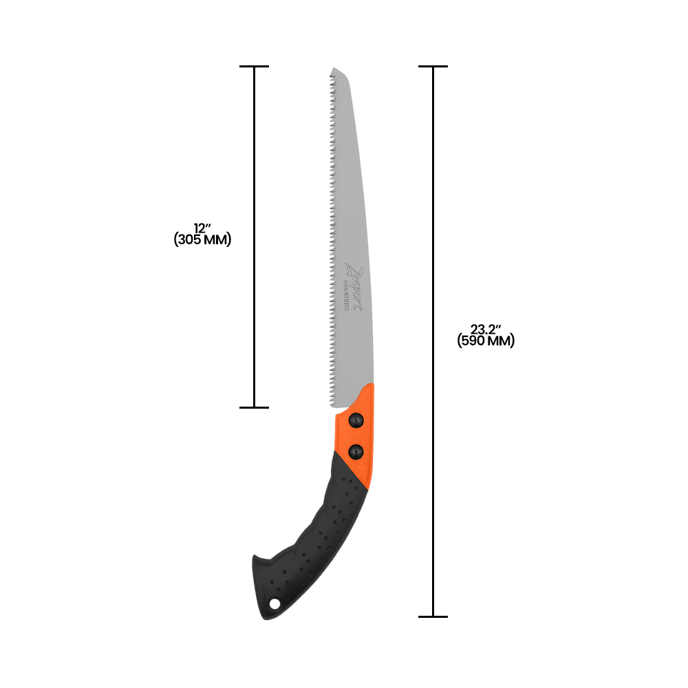 Zenport S300 Saw with Sheath, 12-Inch Straight Blade, 12 Inch High Carbon Steel Blade, Black