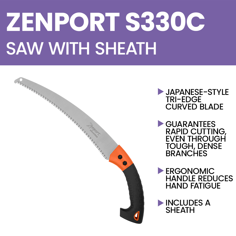 Zenport S330C Pistol Grip Saw, Curved, 13 Inch High Carbon Steel Blade, Black