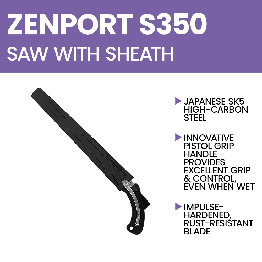 Zenport S350 Hand Saw w/ Replaceable, 13.8 Inch High Carbon Steel Blade, Black