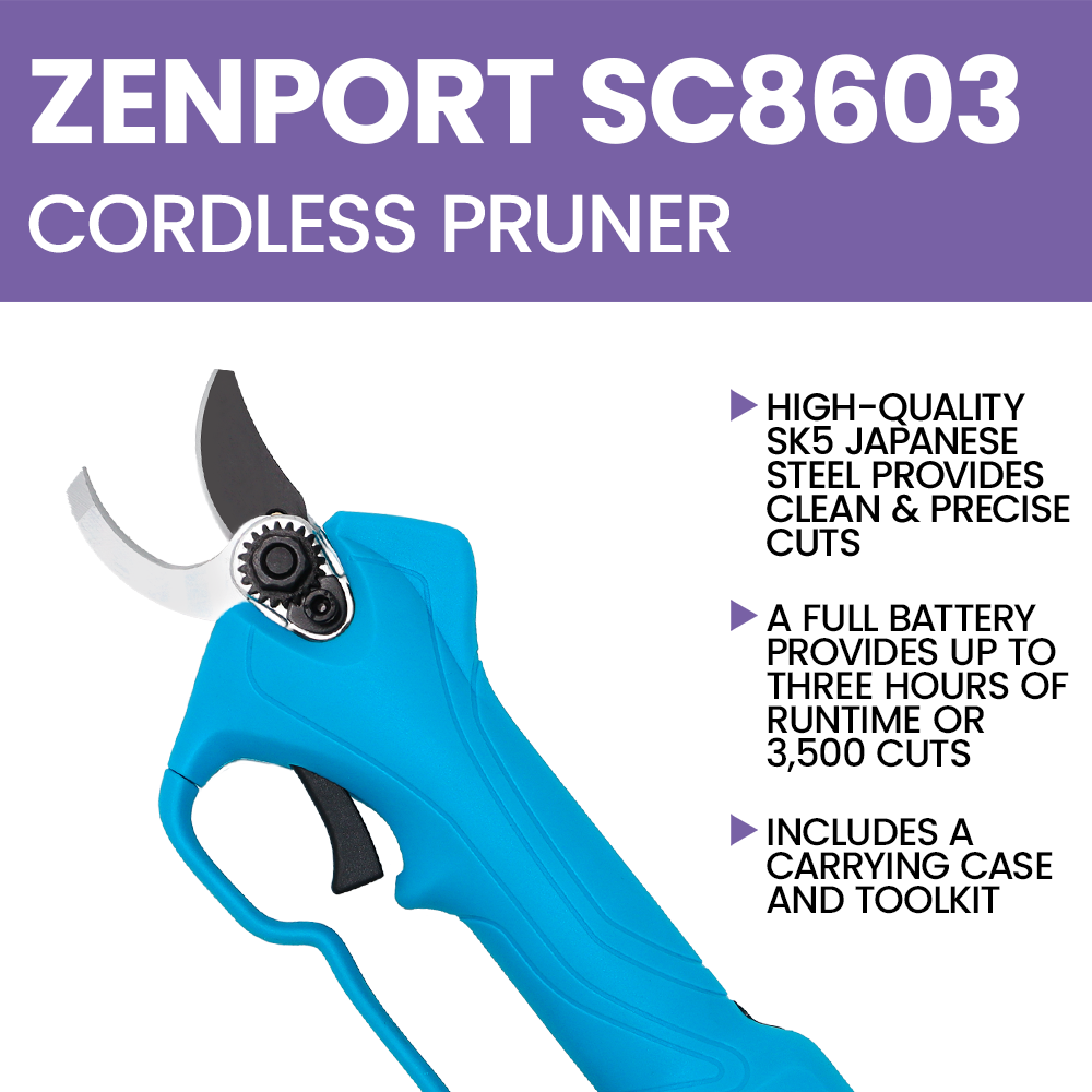 Zenport SC8603 Compact Cordless Pruner, .75-Inch Cut