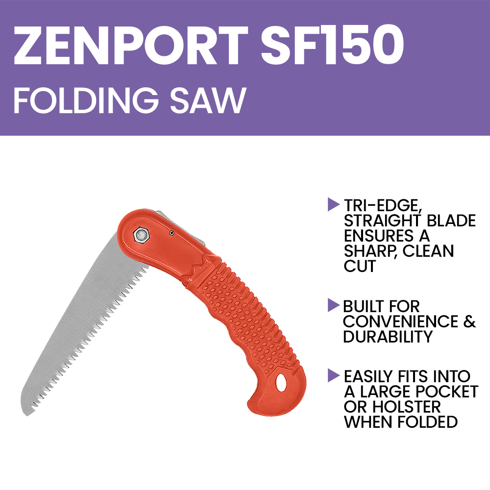 Zenport SF150 Folding Saw, 6 Inch Carbon Steel Blade, Red