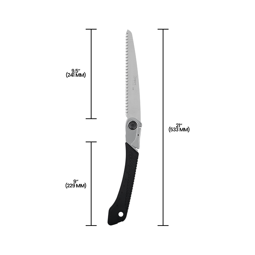 Zenport SF240 Folding Saw, 9.5 Inch Carbon Steel Blade, Black