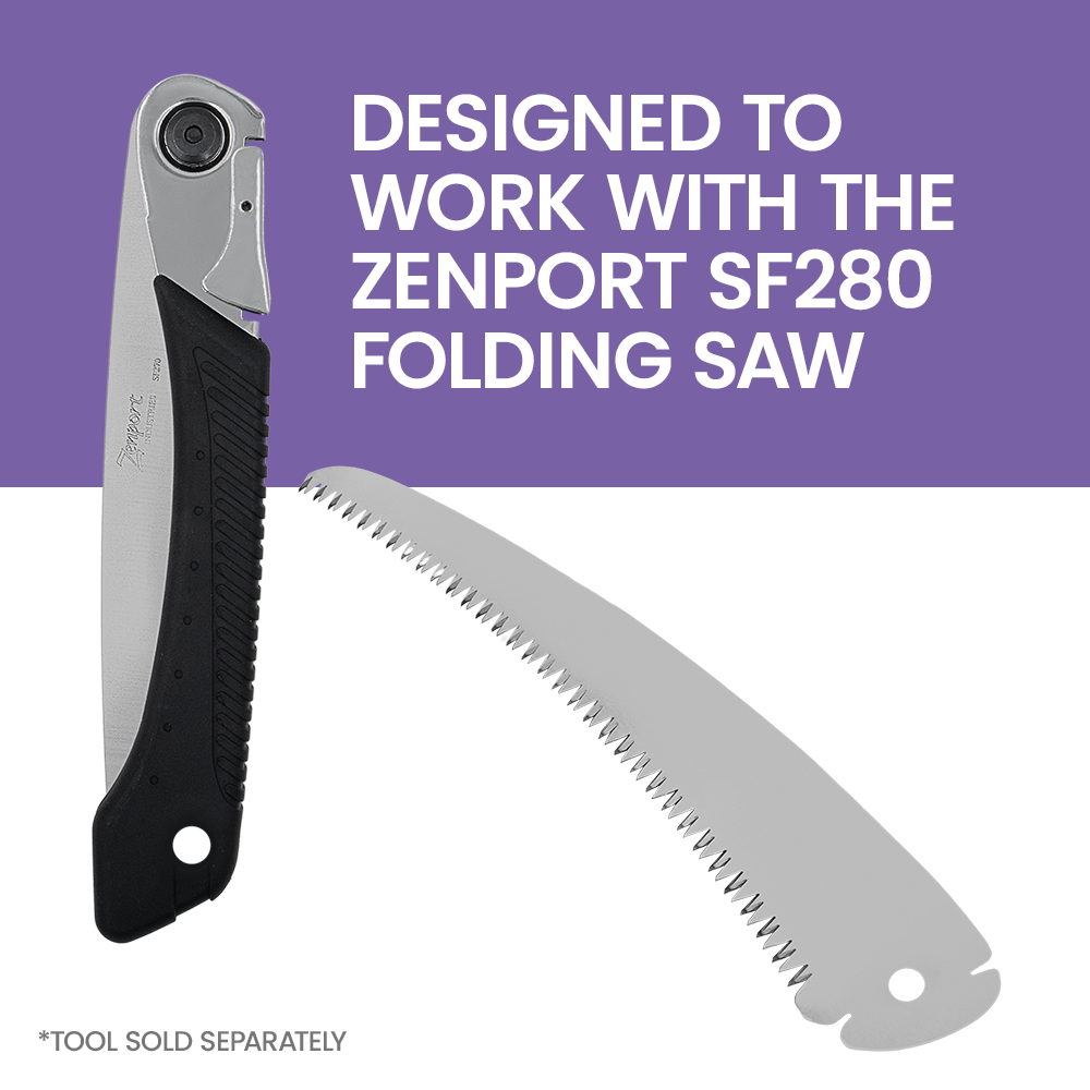 Hoja de repuesto Zenport SF280-B para sierra SF280, hojas de acero al carbono de 10,5 pulgadas, color plateado