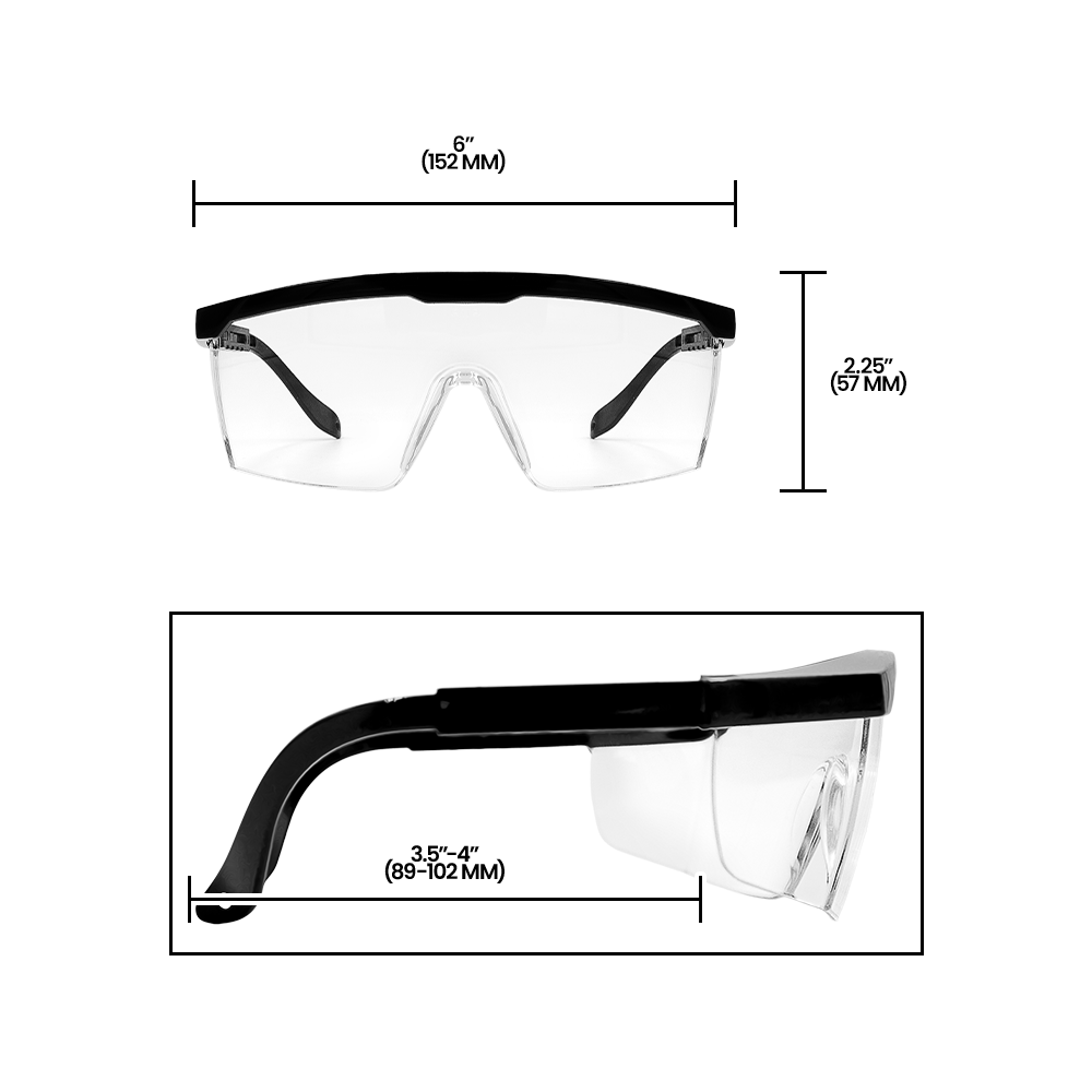 Zenport SG2612 Wrap-Around Safety Glasses, UV-Coating and Adjustable Temples