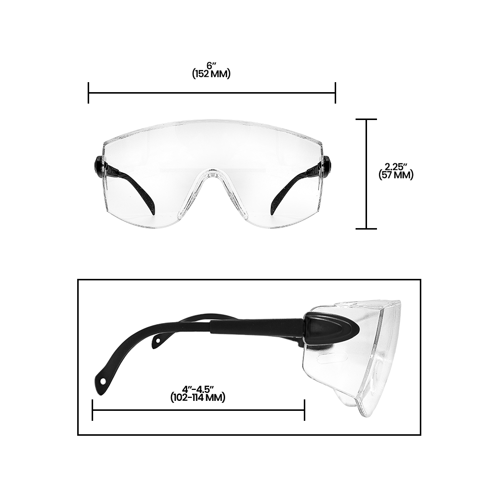Zenport SG2626 Adjustable Clear Safety Glasses with UV Coating, Clear