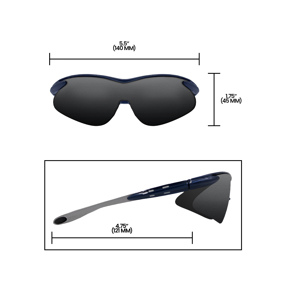 Zenport SG2681 Curved Safety Glasses with UV Coating, Blue Frame, Blue