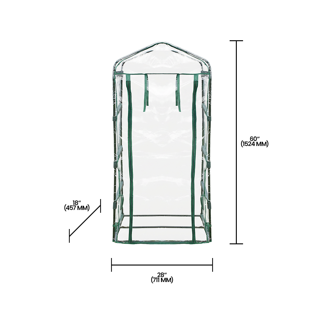 Zenport SH3205 Vertical Greenhouse with Growing Rack, 1.5'x2.5'x5', Green