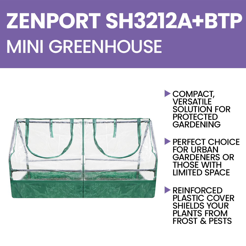 Zenport SH3212A+BTP Garden Raised Bed and Cold Frame Greenhouse Cloche