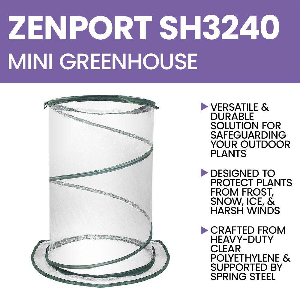 Zenport SH3240 Portable Pop Up Greenhouse, 26-Inches High, Green
