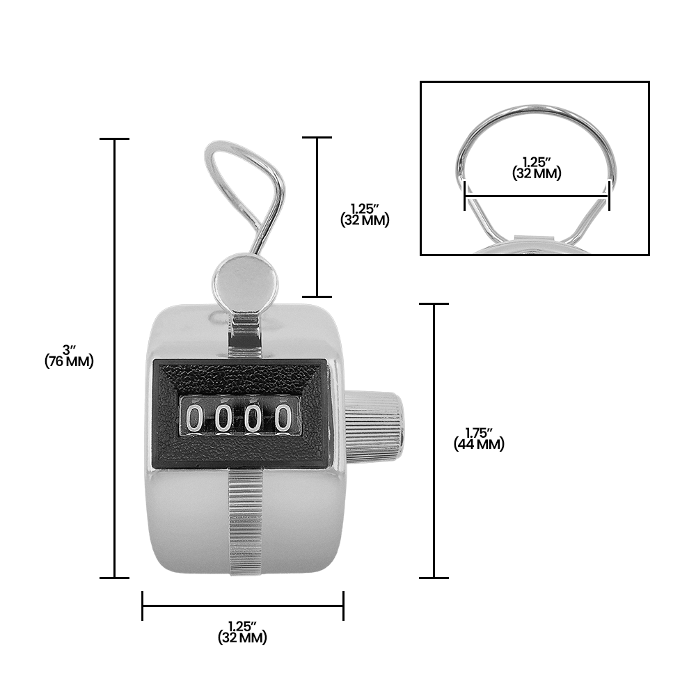 Zenport TC122 Hand Tally Counter, Silver