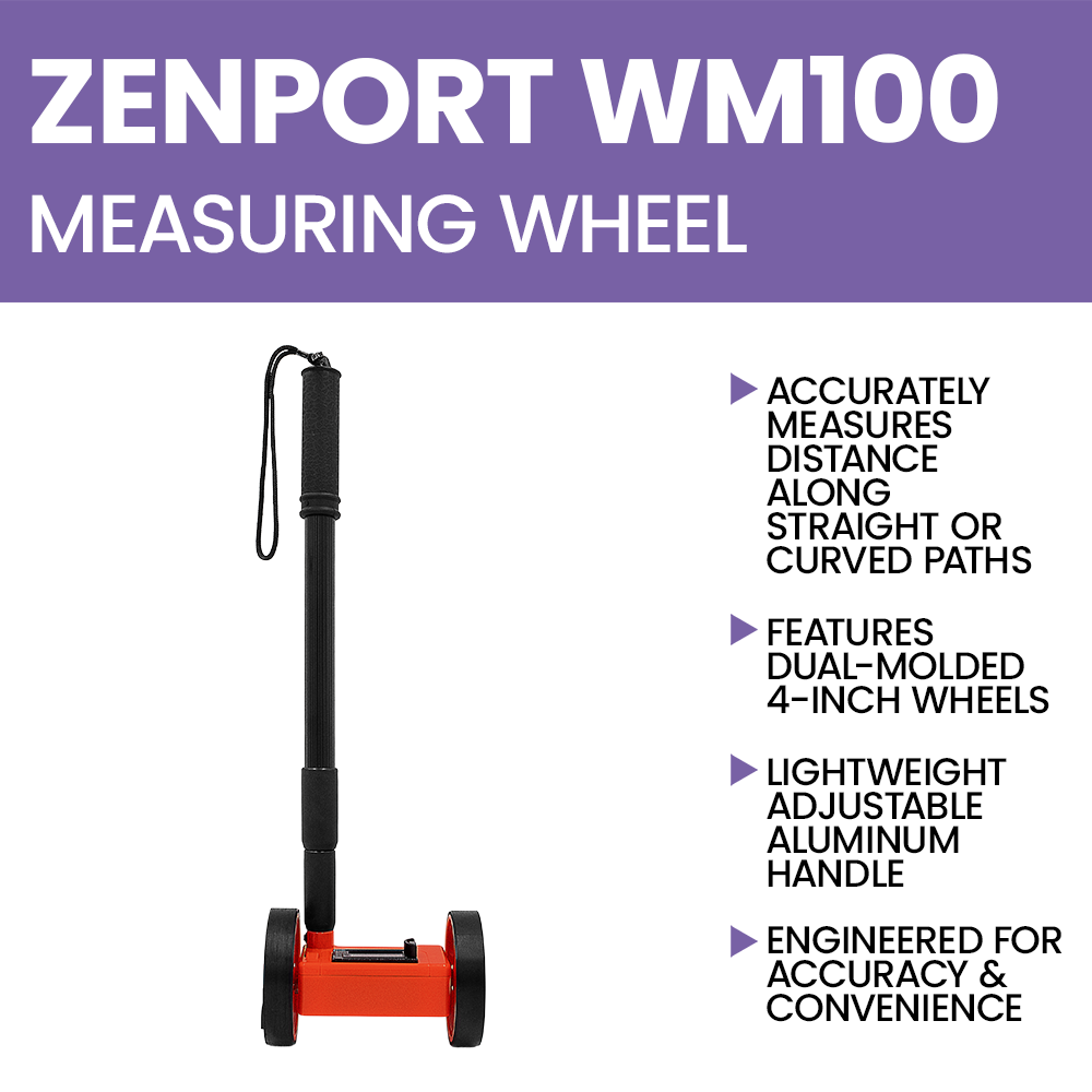 Mini rueda de medición Zenport WM100, 4 pulgadas, roja