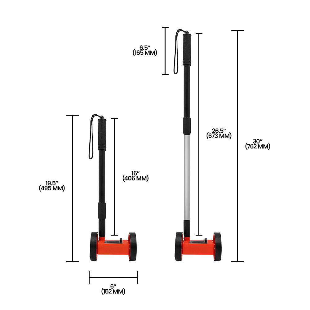 Mini rueda de medición Zenport WM100, 4 pulgadas, roja
