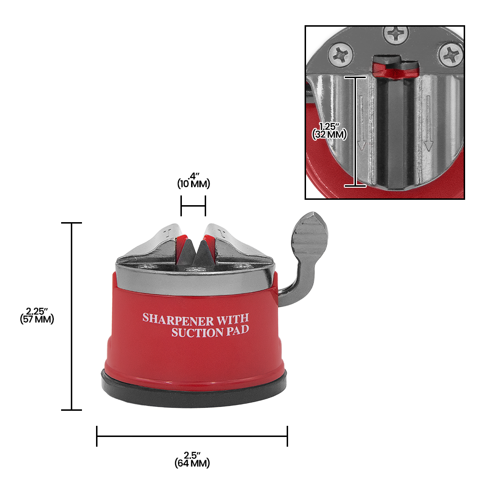 Zenport Z096 Blade Sharpener with Suction Attachment, Red