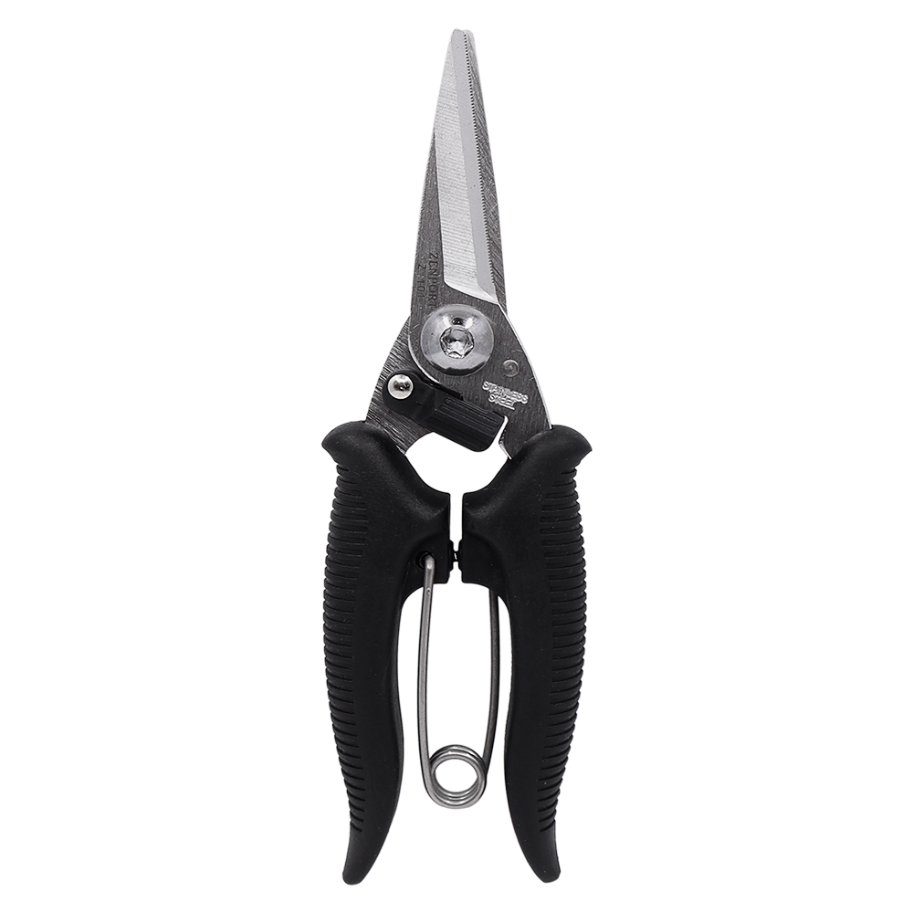 Zenport Z101 Lightweight, All Purpose Shears, Single Serrated Blade, 2 Inch Stainless Steel Blades, Black