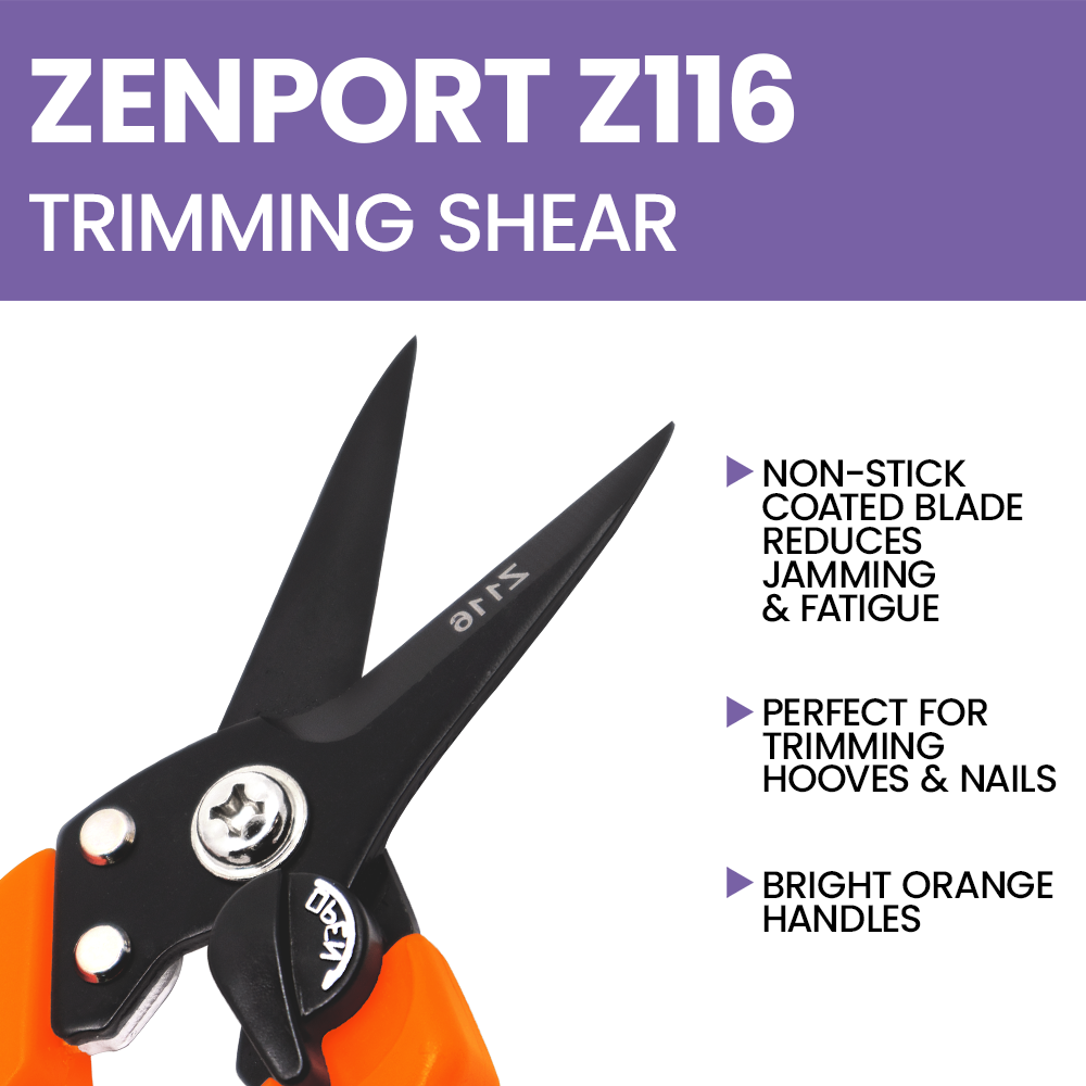 Zenport Z116 Hoof and Floral Trimming Shear with Twin-Blade, 7.5-Inch, for Goat, Sheep, Alpaca and More, Orange