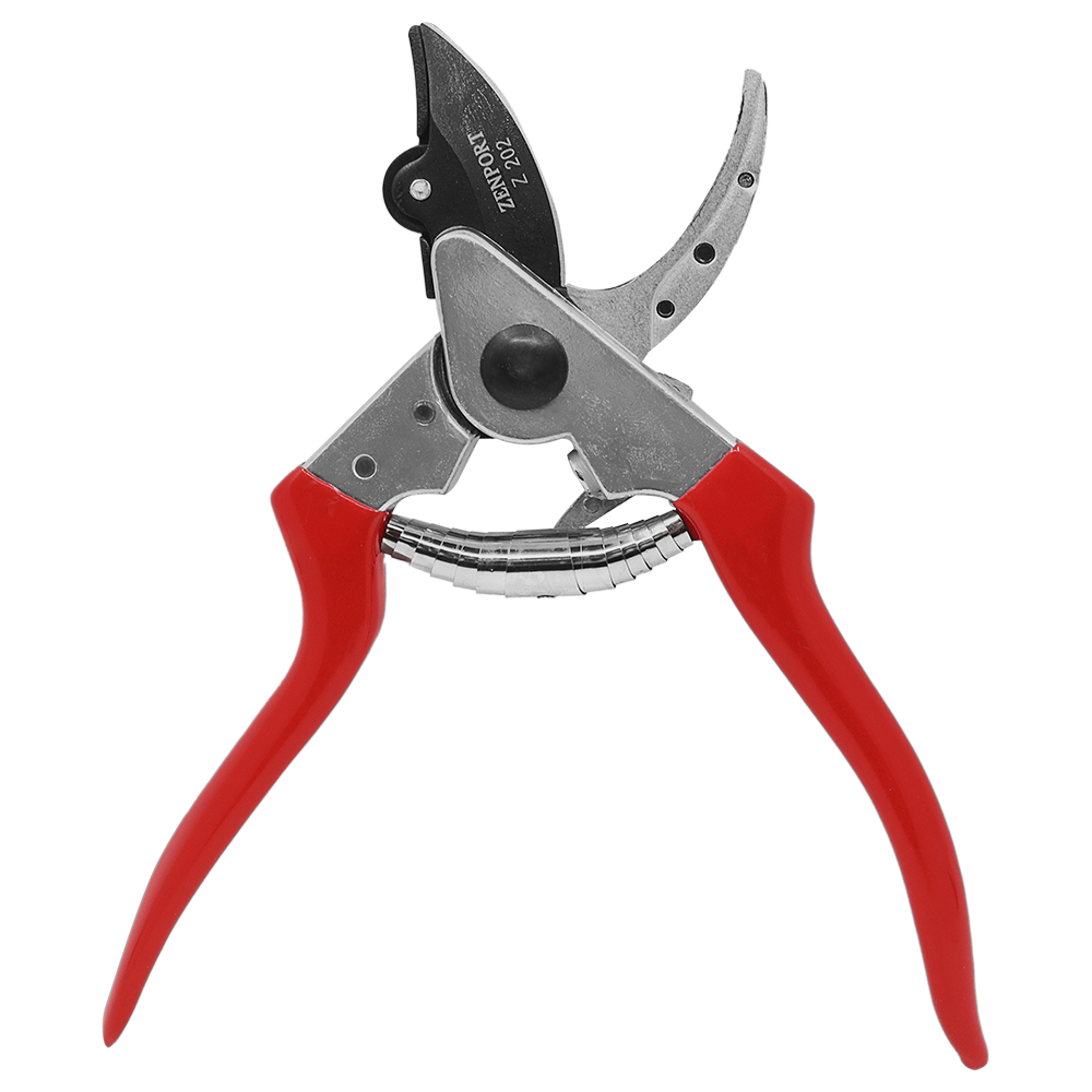 Podadora de alta resistencia Zenport Z202, corte y sujeción, 8 pulgadas, roja