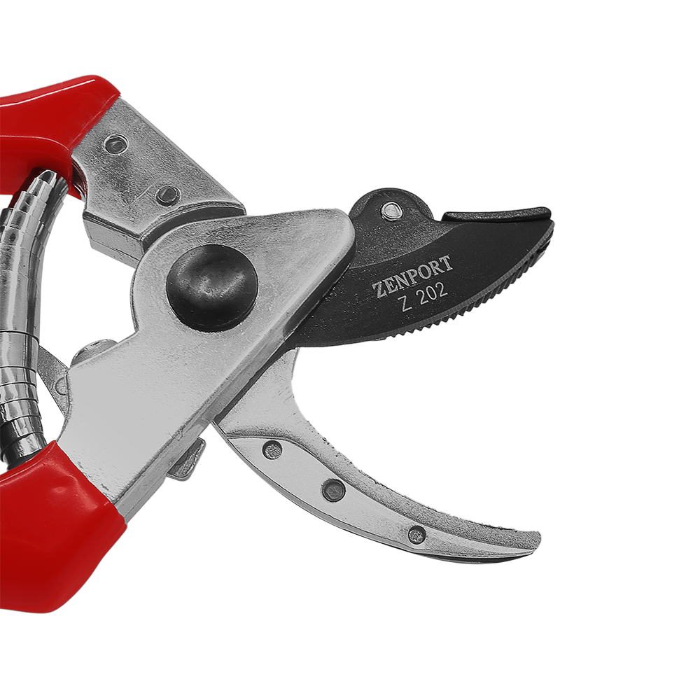 Podadora de alta resistencia Zenport Z202, corte y sujeción, 8 pulgadas, roja