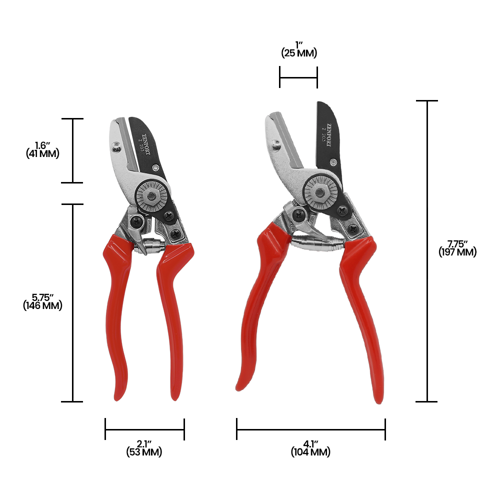 Podadora de servicio pesado Zenport Z203, acción de yunque, 8 pulgadas, roja