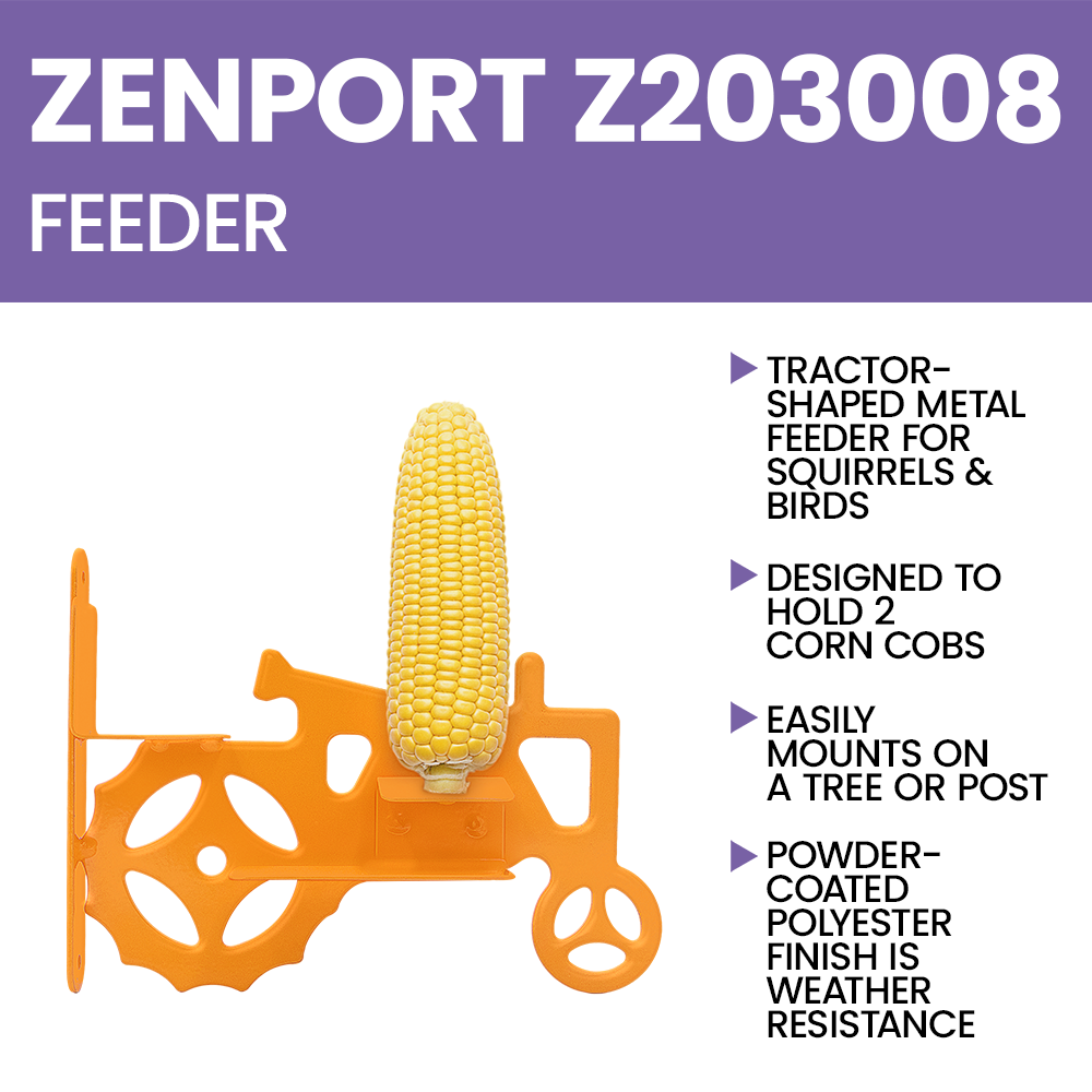 Zenport Z203008 Corn Cob Squirrel and Bird Feeder, Orange