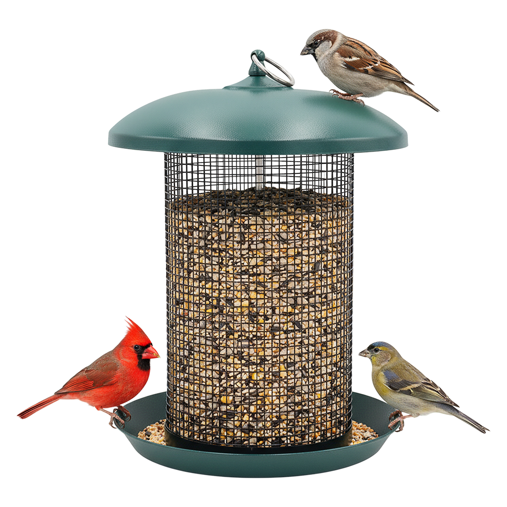 Comedero colgante de semillas para pájaros Zenport Z203010, verde