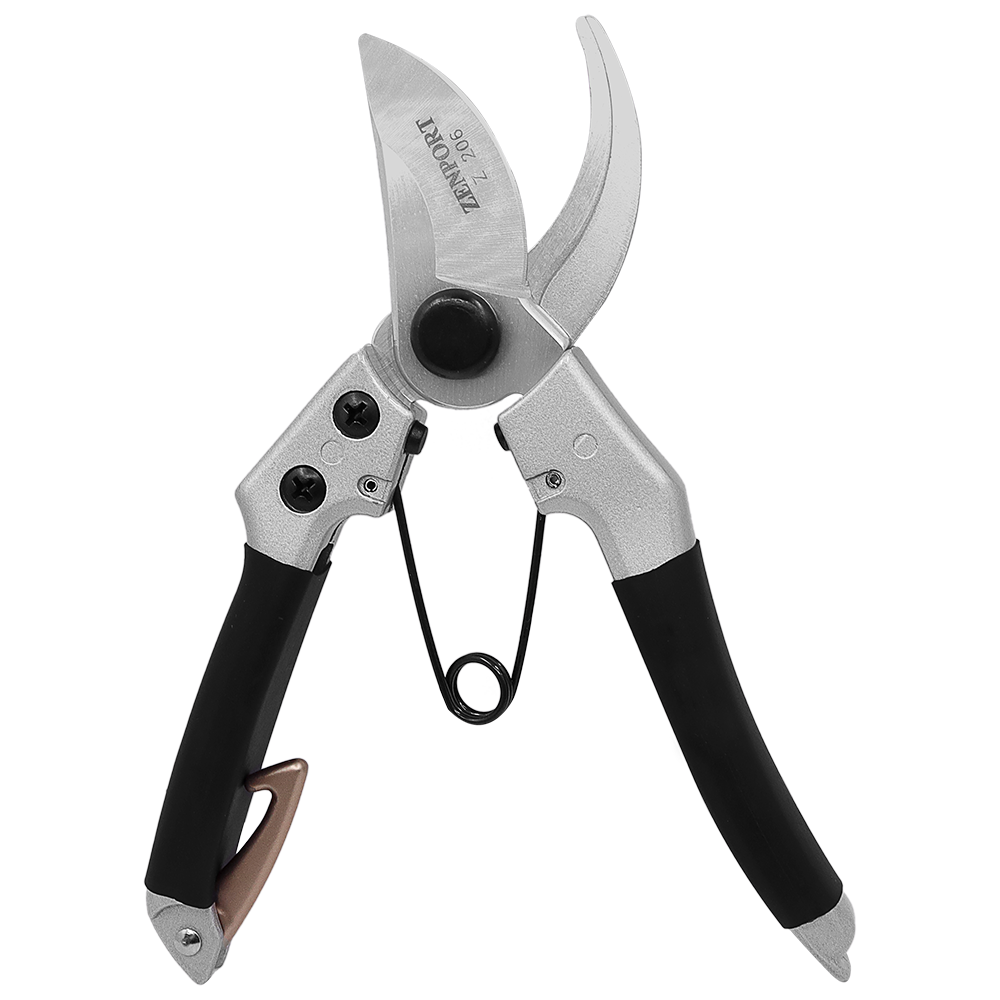 Zenport Z206 Deluxe Chrome-Plated Pruner, 7-Inch, Black
