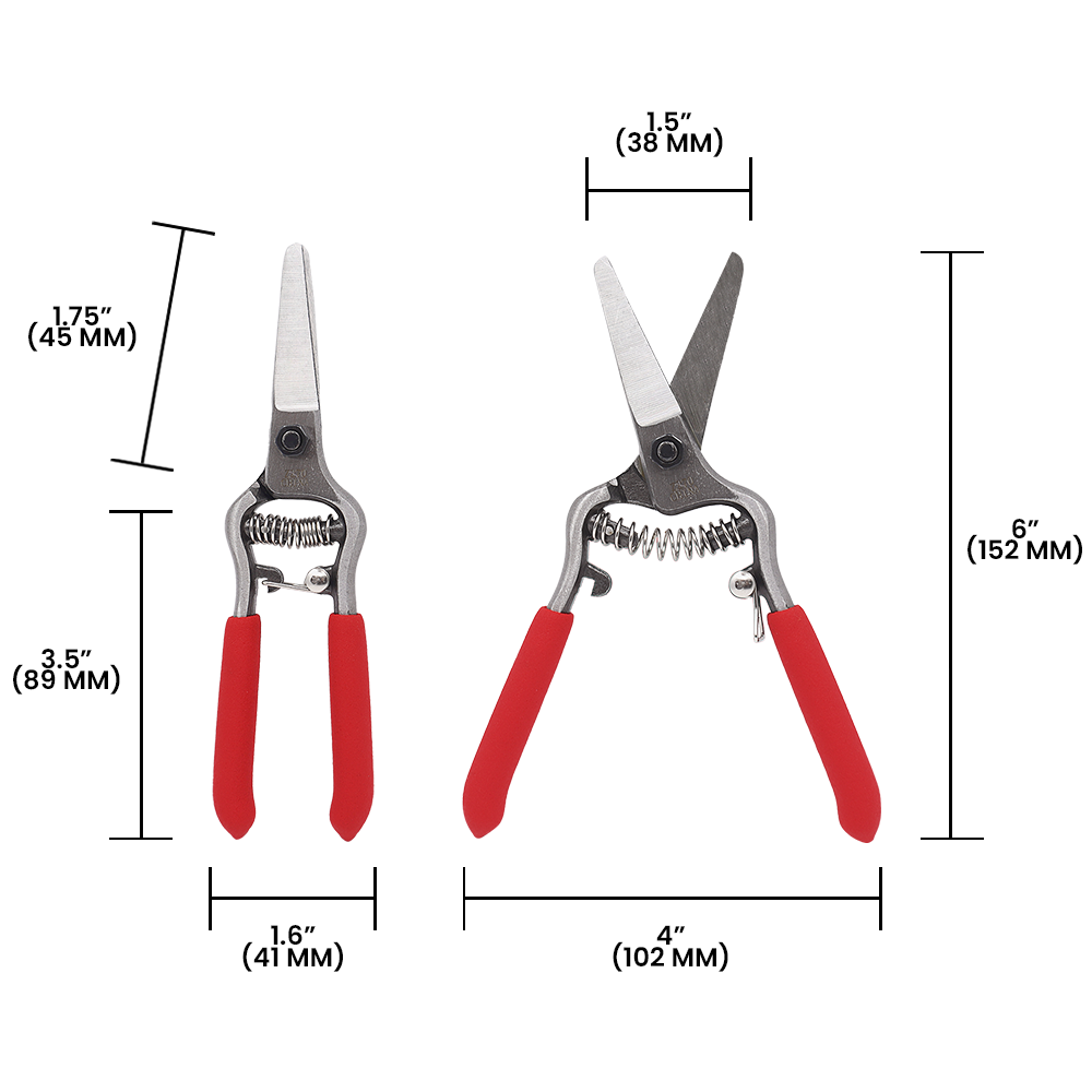 Tijeras de punta fina Zenport Z270 de 6", hoja recta forjada, hojas de 1,5 pulgadas, color rojo