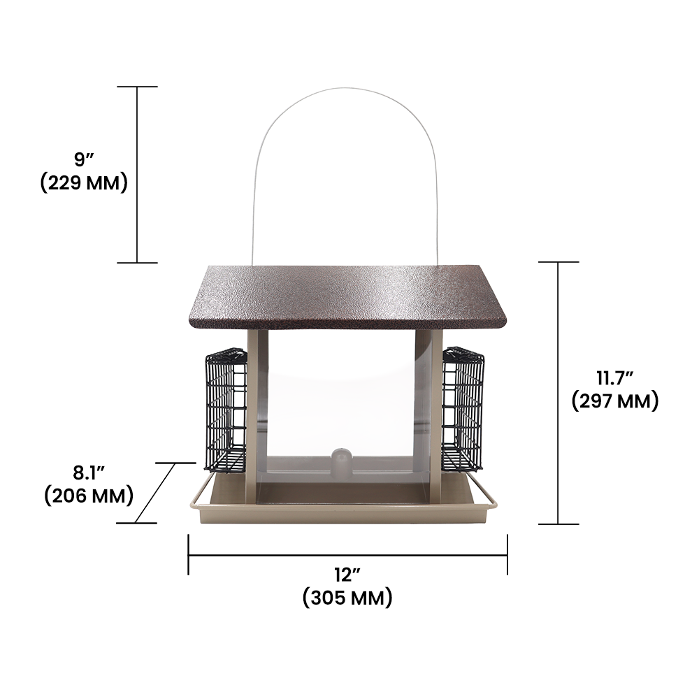Zenport Z38073 Large Bird Hopper Feeder, Beige