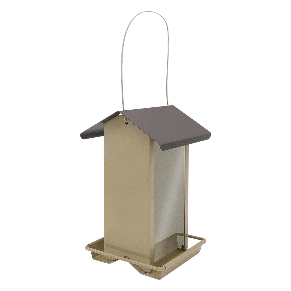 Zenport Z38188 Small Hanging Metal Hopper Feeder, Beige