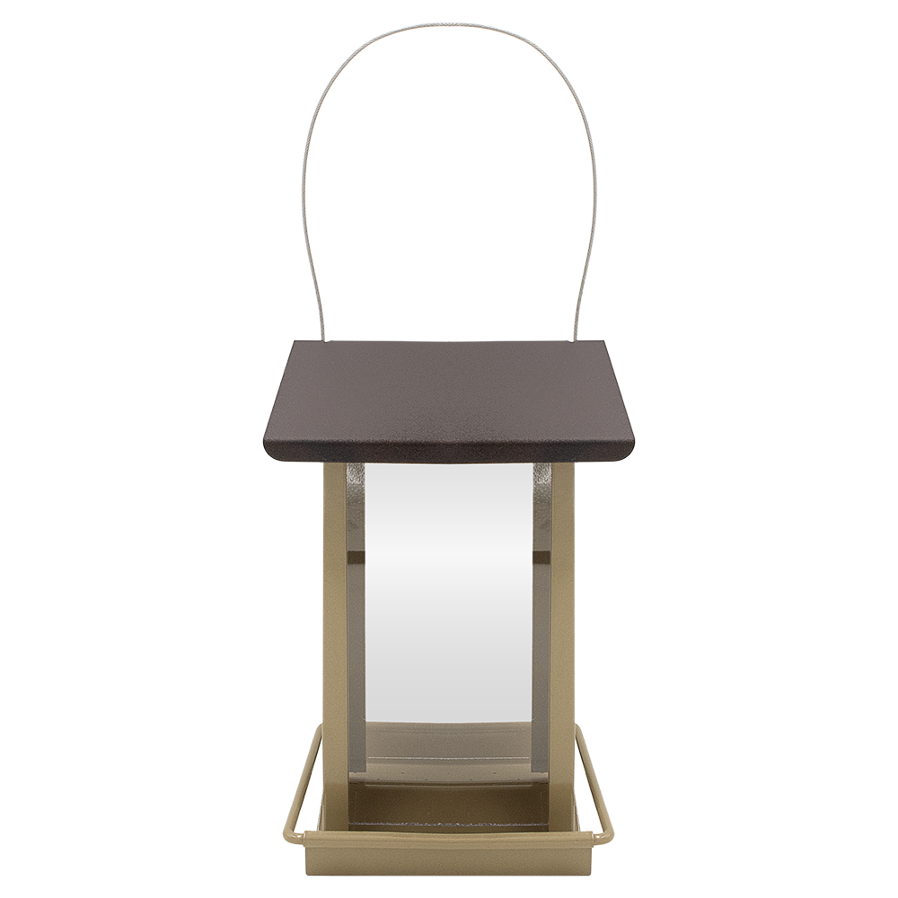 Zenport Z38188 Small Hanging Metal Hopper Feeder, Beige