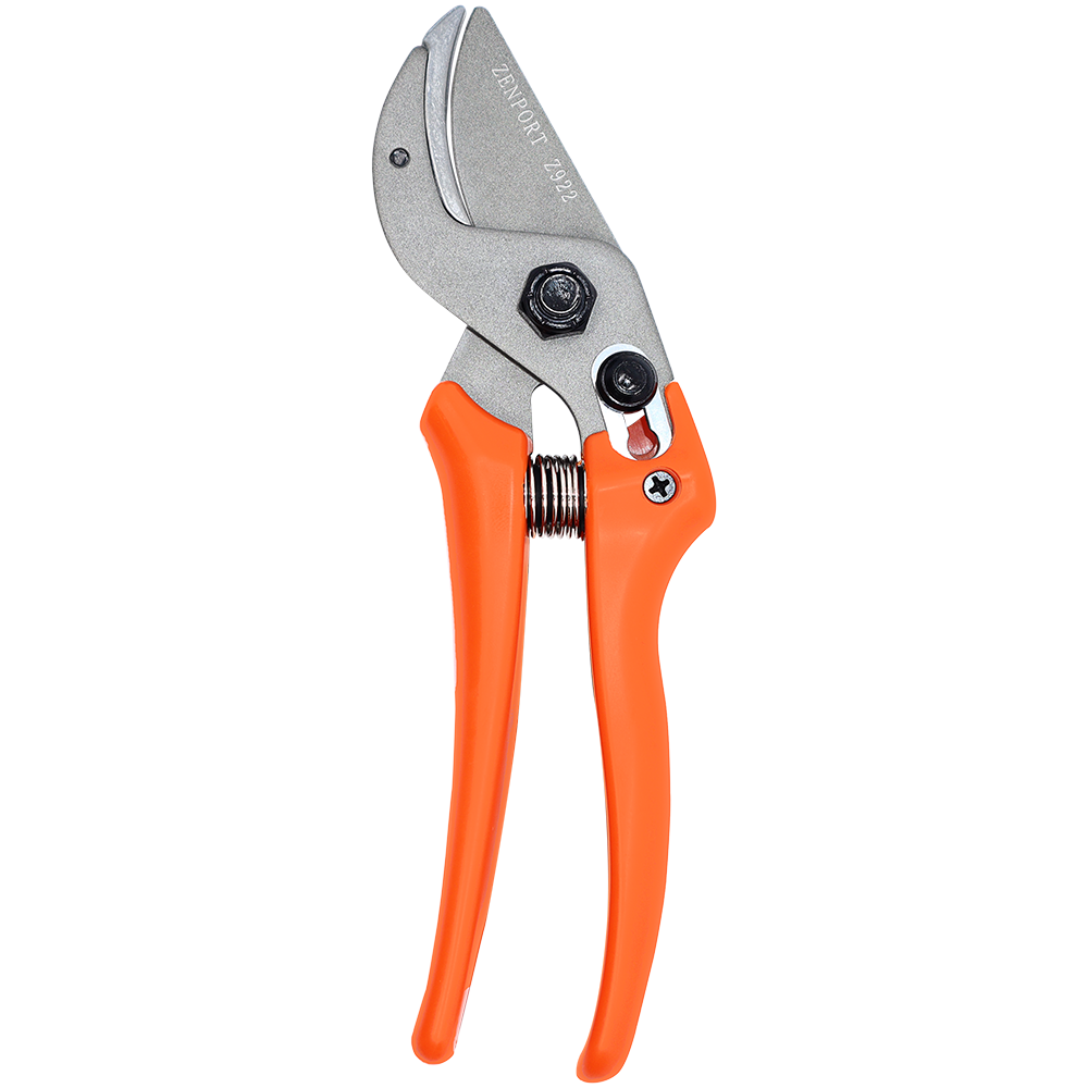 Zenport Z922 Anvil Pruner, Locking, 1.5 Inch Carbon Steel Blades, Orange