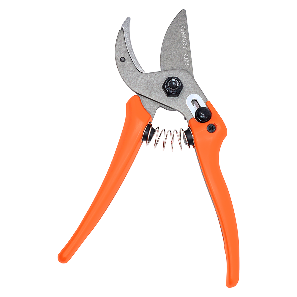 Zenport Z922 Anvil Pruner, Locking, 1.5 Inch Carbon Steel Blades, Orange