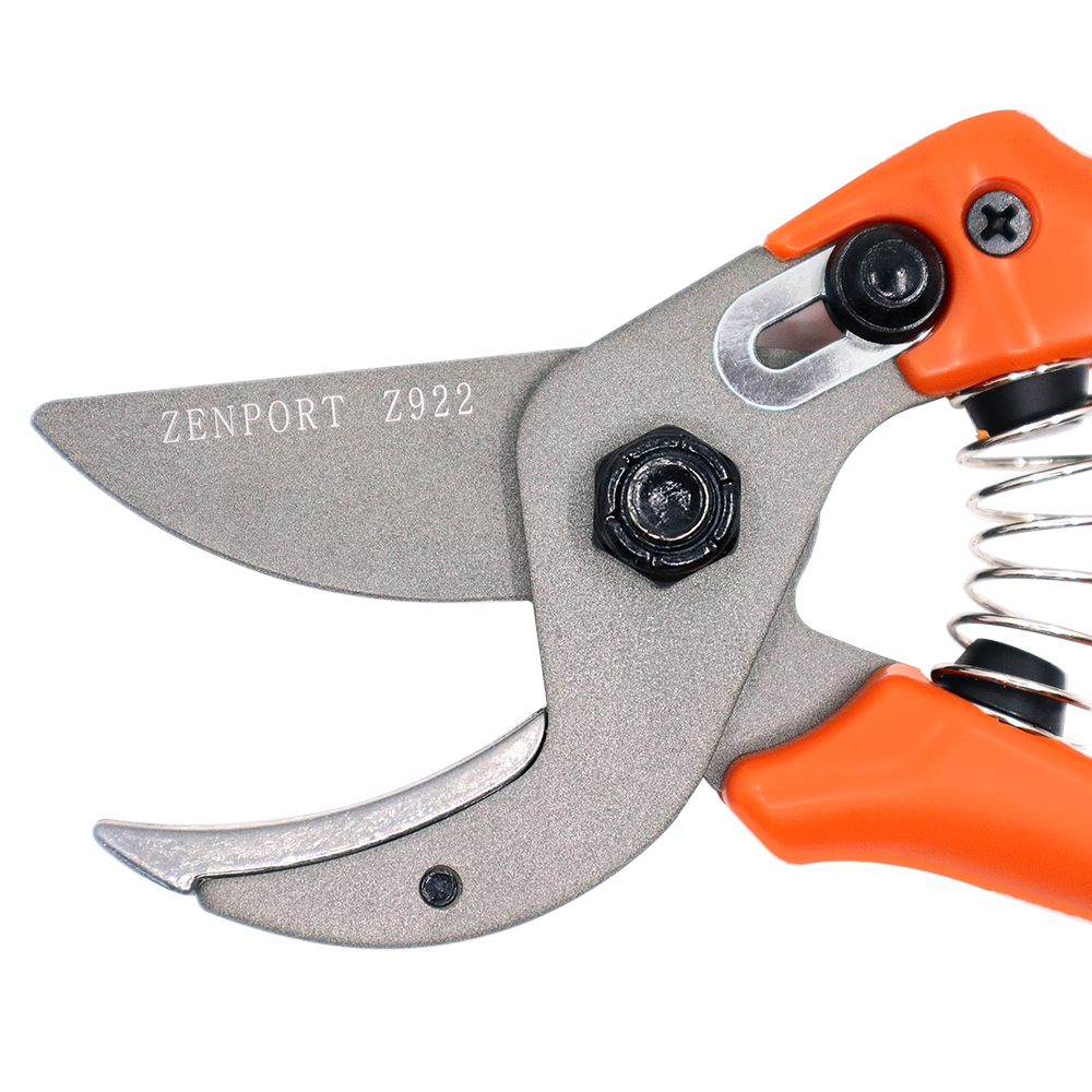 Podadora de yunque Zenport Z922, con bloqueo, hojas de acero al carbono de 1,5 pulgadas, color naranja