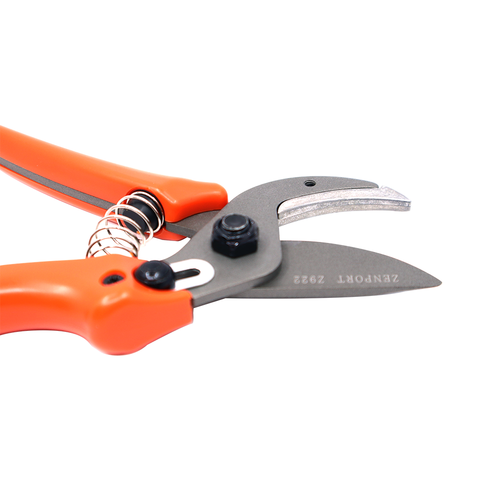 Podadora de yunque Zenport Z922, con bloqueo, hojas de acero al carbono de 1,5 pulgadas, color naranja