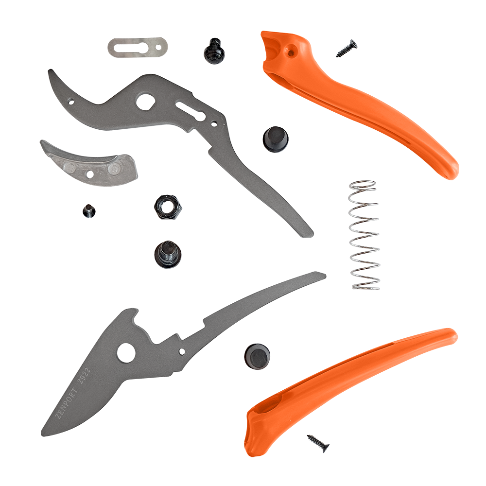 Podadora de yunque Zenport Z922, con bloqueo, hojas de acero al carbono de 1,5 pulgadas, color naranja