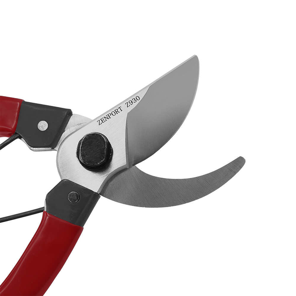 Tijeras de podar japonesas Zenport Z930, hojas de acero al carbono de 2 pulgadas, color rojo