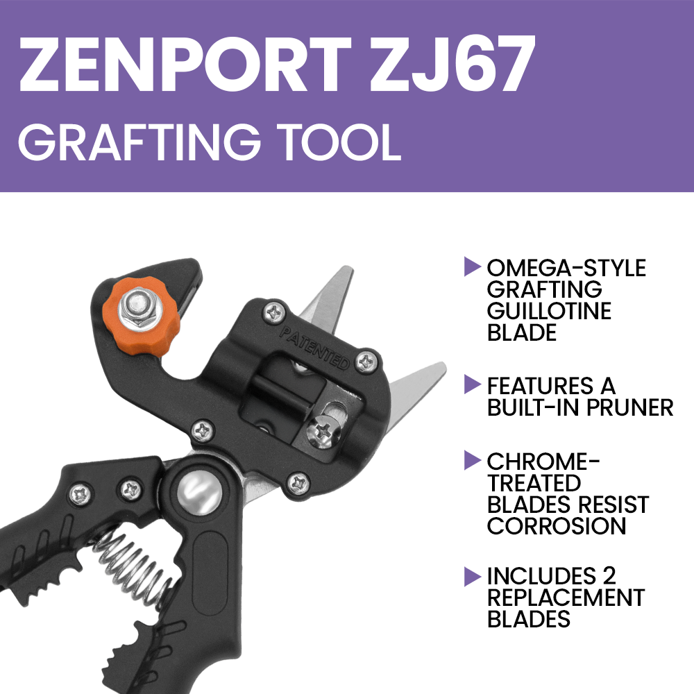 Zenport ZJ67 Grafting Tool, Omega Style, Black