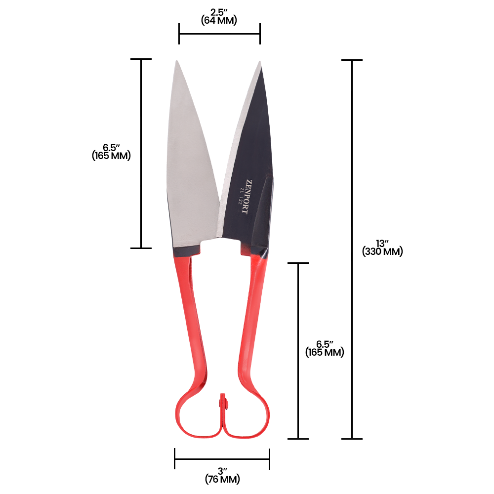 Tijeras de alta resistencia para cortar cebollas y ovejas Zenport ZL122, hoja de acero al carbono de 6,5 pulgadas, 13 pulgadas de largo